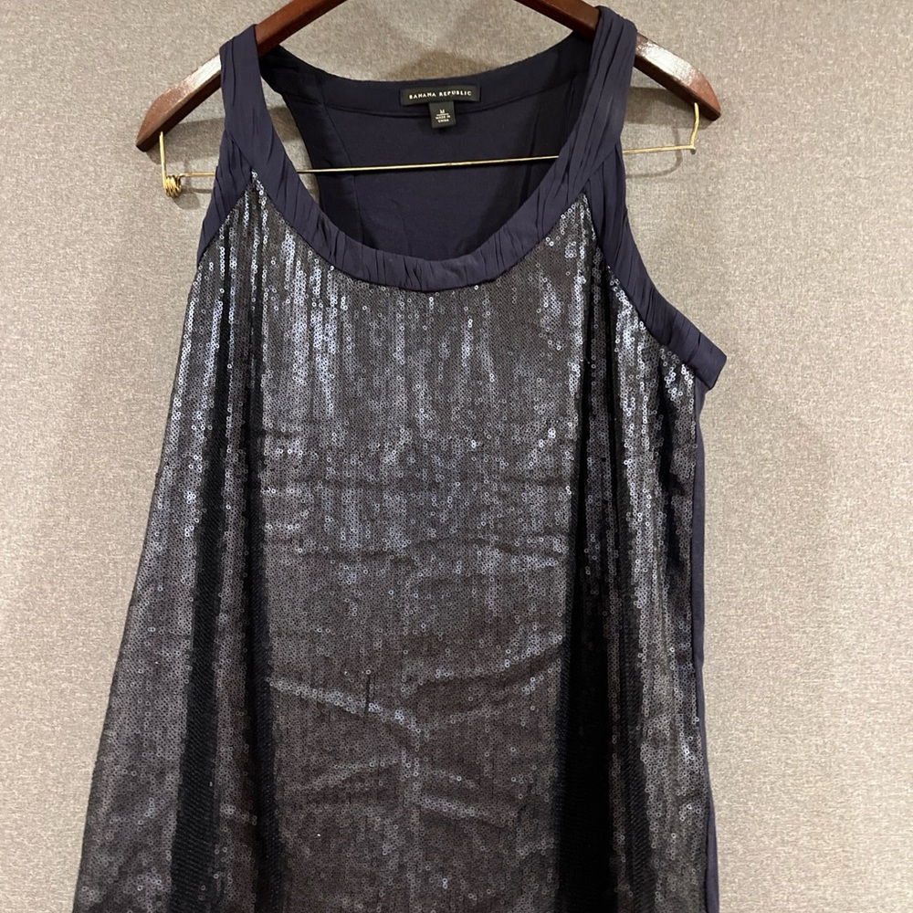 Banana Republic Black Sequin Tank Top